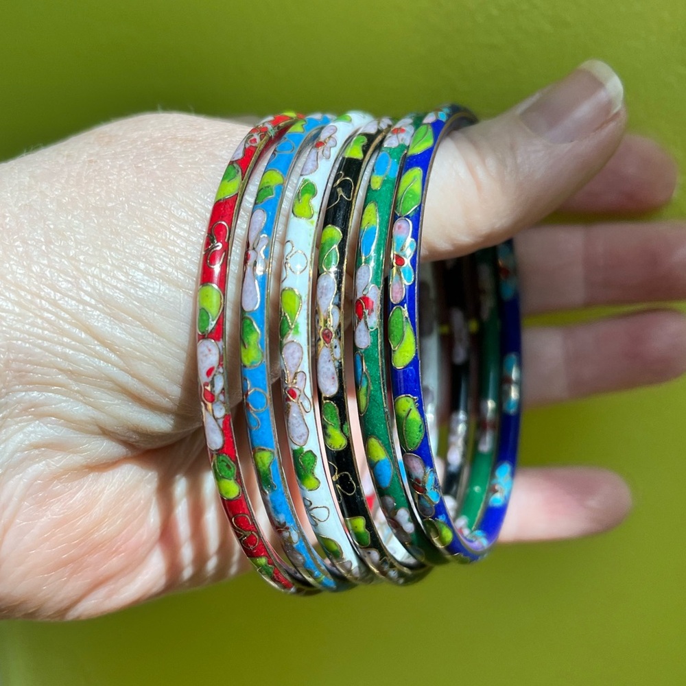 Set of Six Enamel Bracelets!
